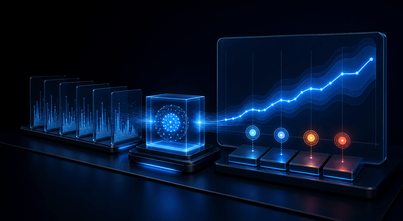 Demand forecasting system projecting a guarded outlook from historical signals